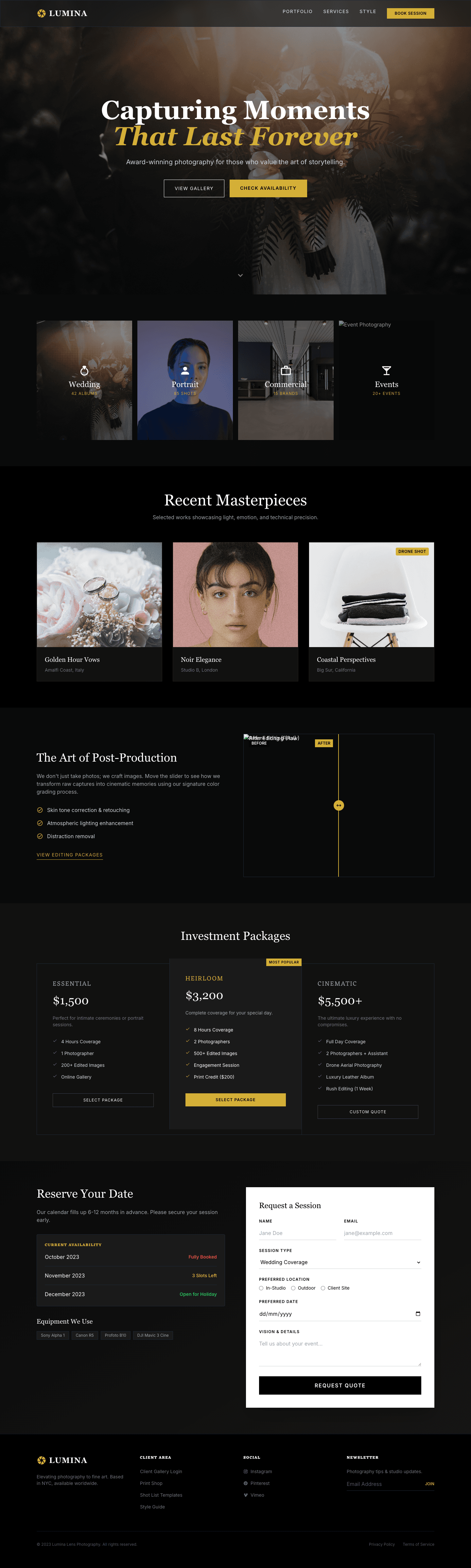 Lumina Lens - Premium Photography Portfolio