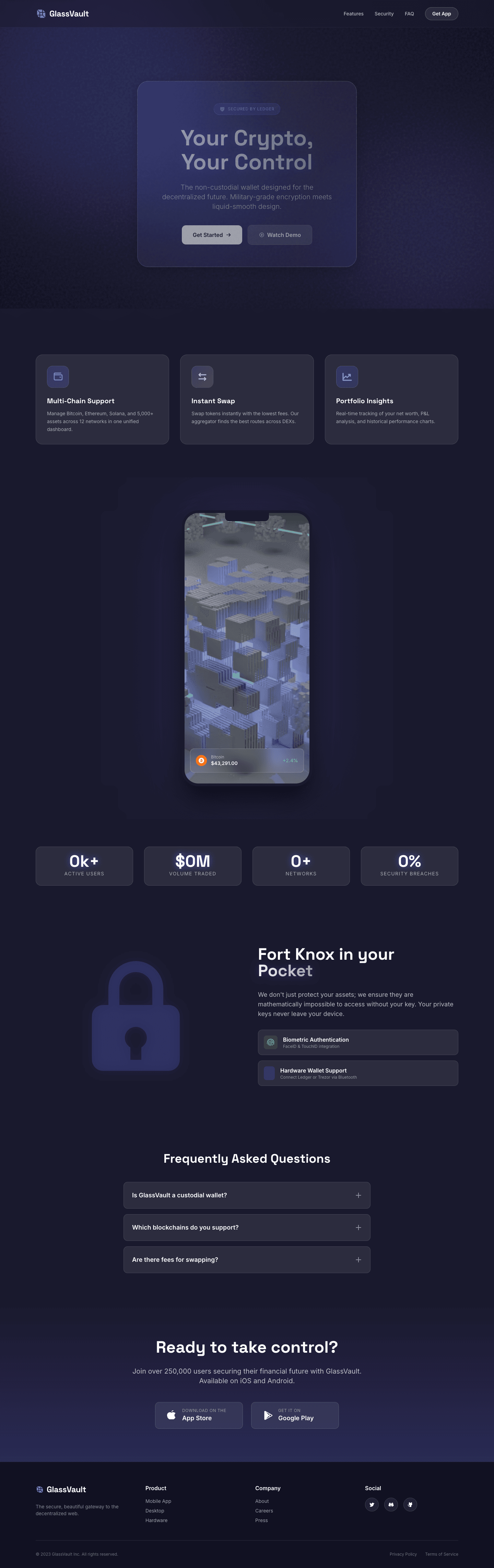 GlassVault Crypto Wallet