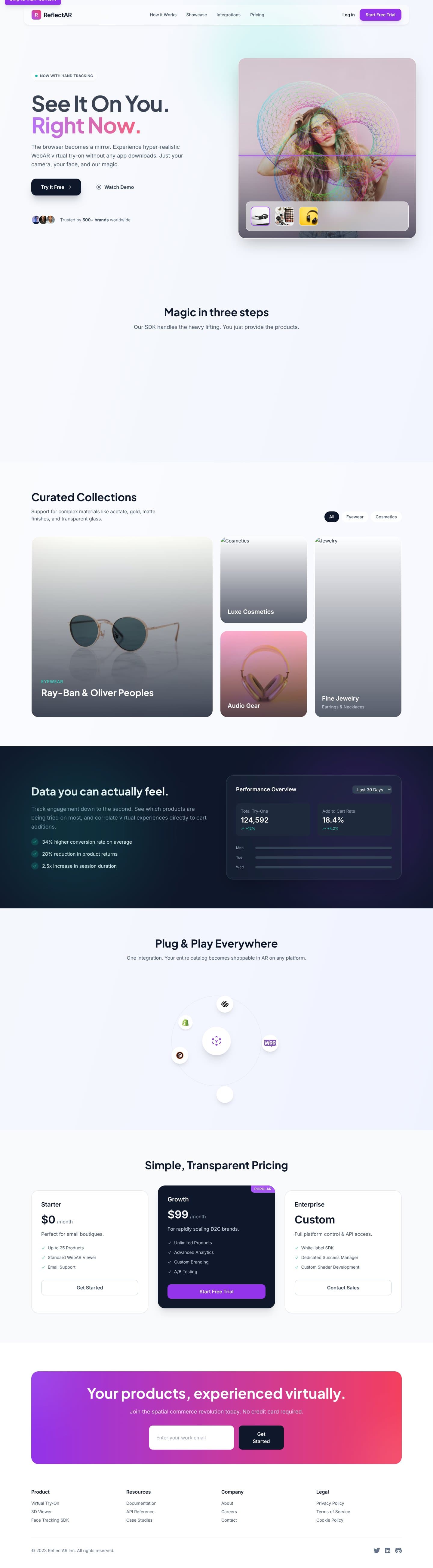 ReflectAR - WebAR Virtual Try-On Platform