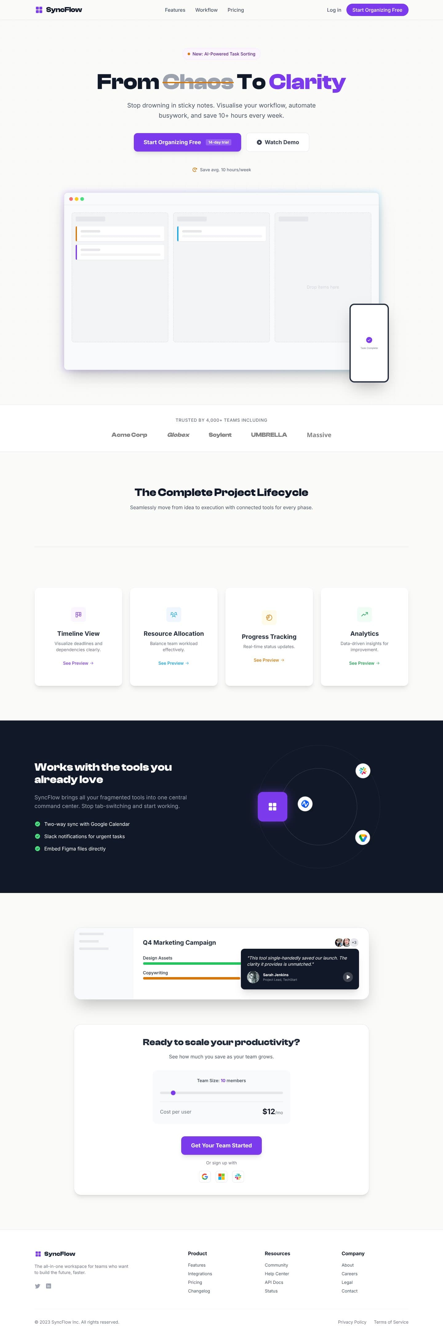 SyncFlow - Team Collaboration Platform