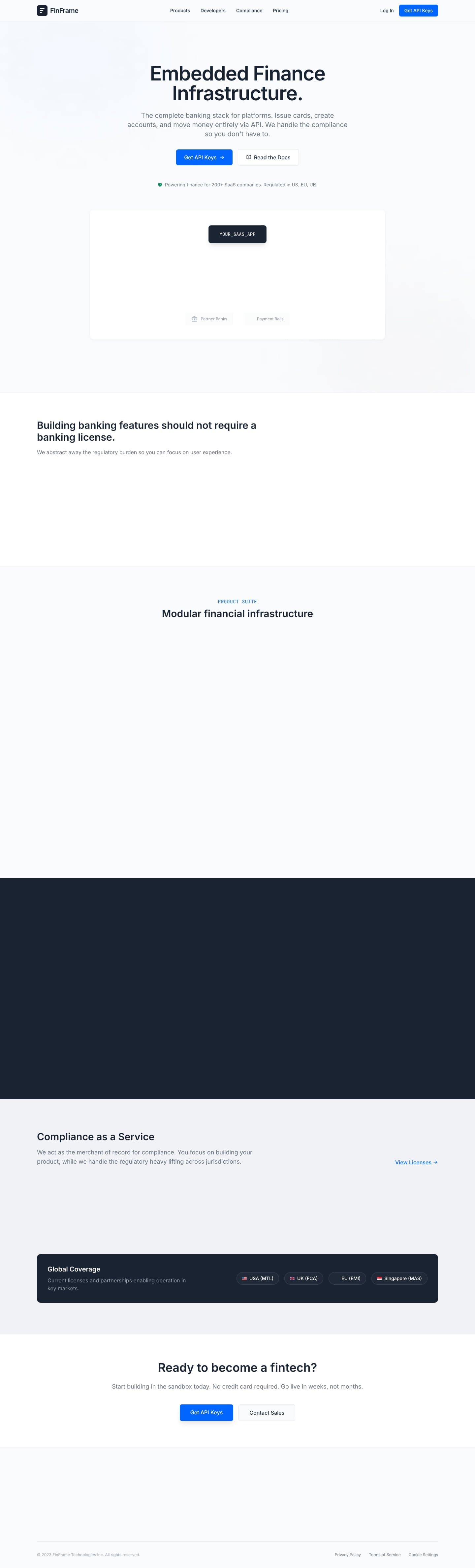 FinFrame - Embedded Finance Infrastructure