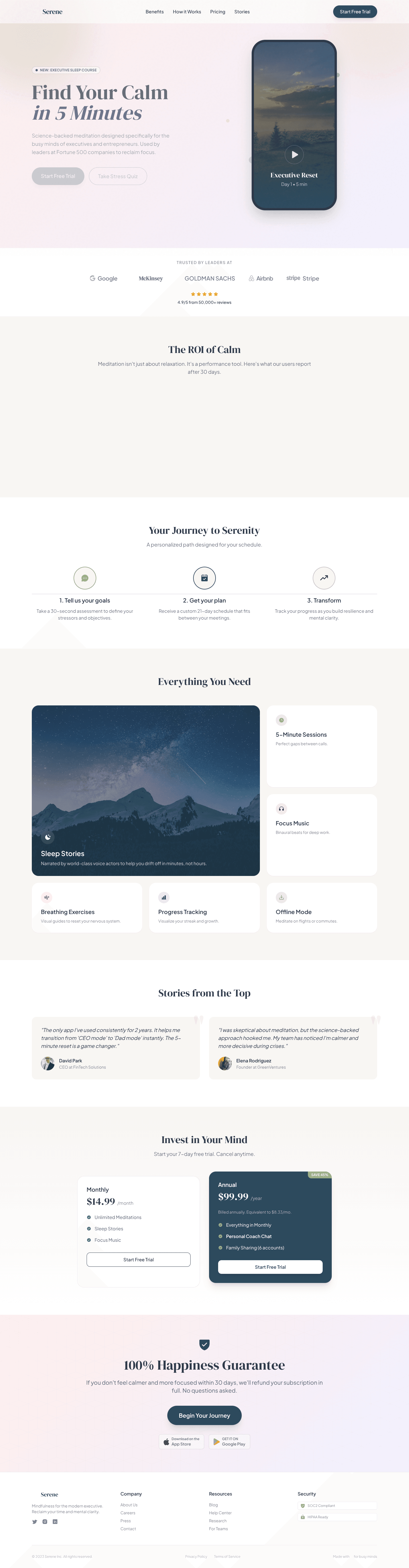 Serene - Executive Meditation App
